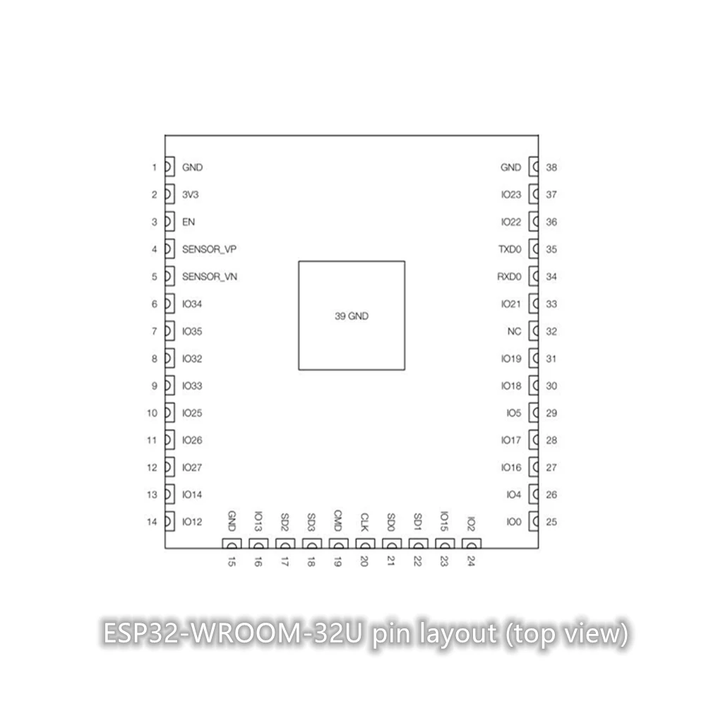 ESP32 WROOM 32U Espressif Systems SoC двухъядерный Wi Fi и BT/ Bluetooth модуль LE с последовательным