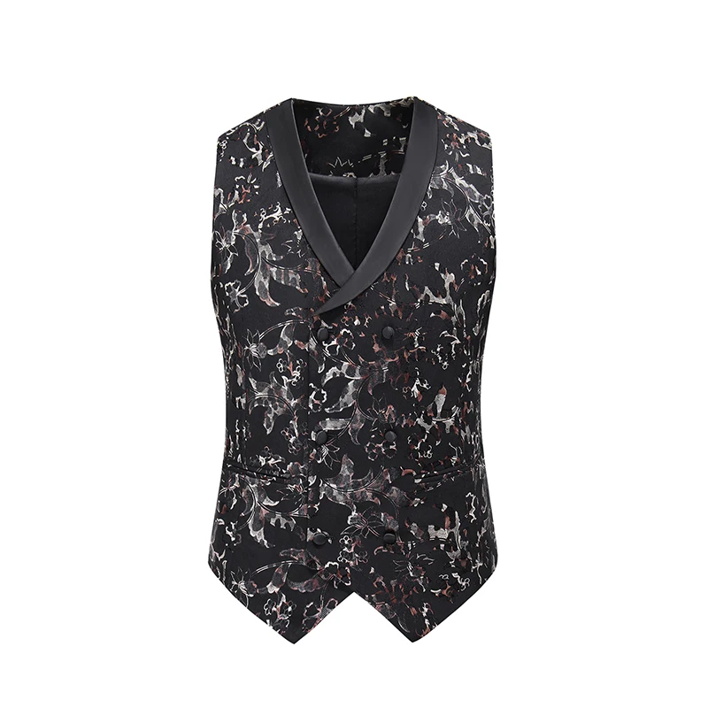 

Rsfocus Two Splits Mens Floral Printed Suits 2020 New Style Slim Fit Men Suit For Wedding 5XL Classic Jacket Pants Vest TZ189