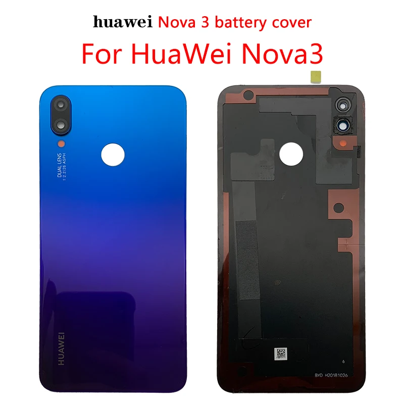 original for huawei nova 3 battery cover glass nova 3i back panel rear door housing case for huawei nova 3 battery cover free global shipping