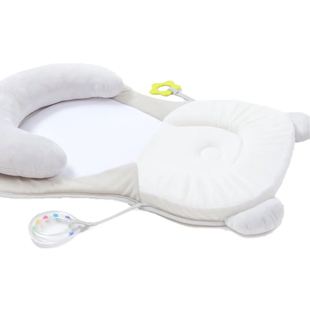 

Unisex Infant Head Support Pillow Baby Boys and Girls Grey Cute Comfortable Sleeping Snuggle Bed