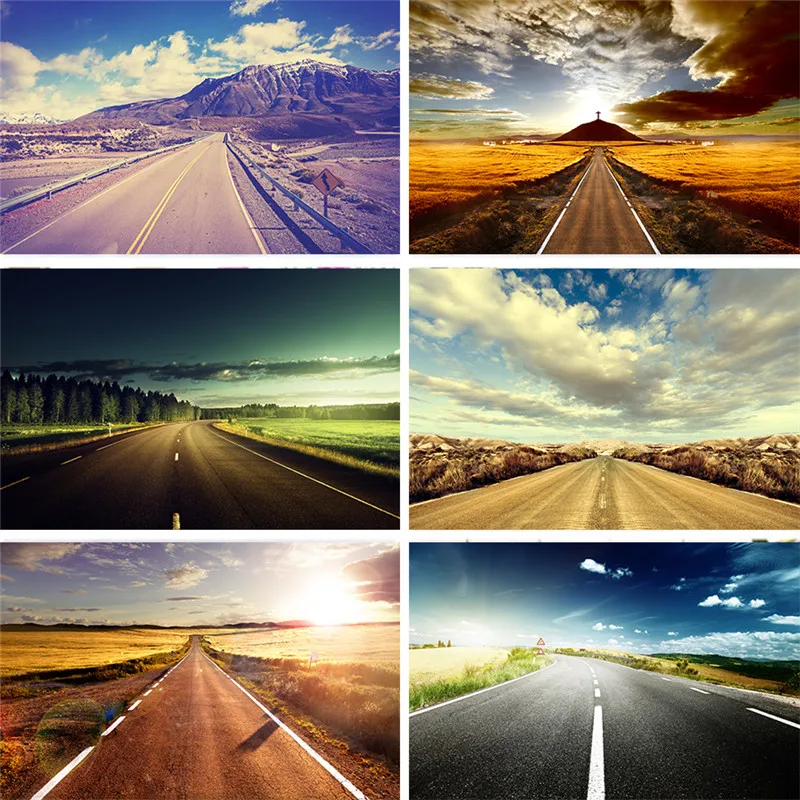 Nitree закат светящийся Солнечный свет Дорога шоссе Гоби пустыня Фотофон фон