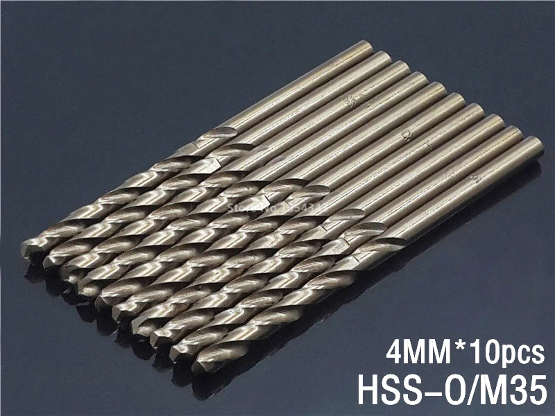 Спиральное высокоскоростное сверло M35 из кобальтовой стали набор 10 предметов 4 мм