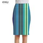 Женская юбка в полоску KYKU, разноцветная трикотажная юбка с градиентным принтом радуги, лето