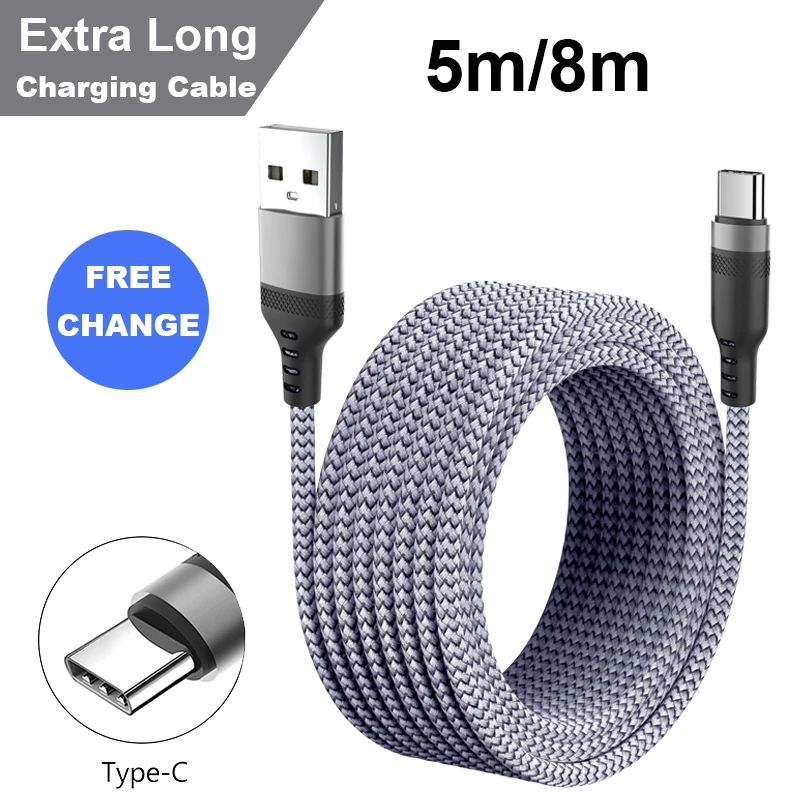 Удлиненный кабель для зарядки 5 м / 8 iPhone iPad Airpods Samsung Huawei Xiaomi переключатель SonyPS5