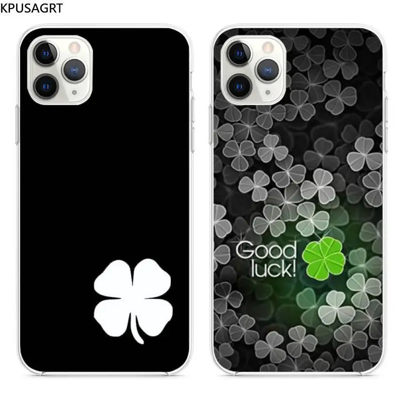 

KPUSAGRT 4 Leaf Clover Soft Phone Case Capa for iphone 12 pro max 11 pro XS MAX 8 7 6 6S Plus X 5S SE 2020 XR cover