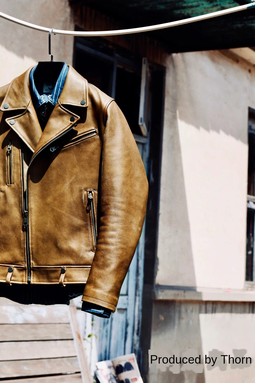 

Top Layer Small Cowhide Lapel Pull-down Slim-Fit Motorcycle Jacket Men's Genuine Leather Clothes