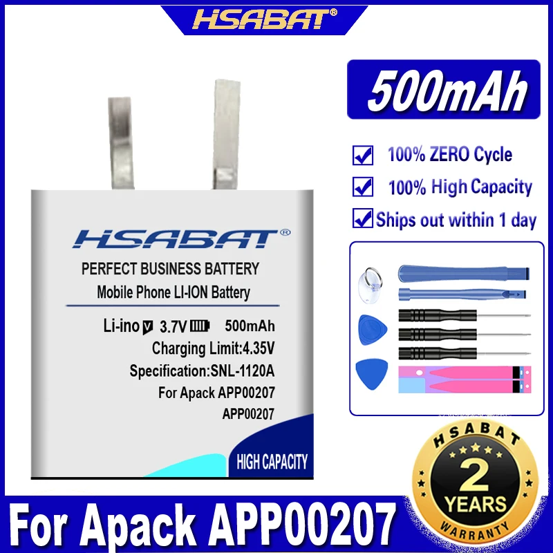Аккумулятор HSABAT APP00207 500 мАч для батарей Apack 1ICP4/27/30|Аккумуляторы мобильных