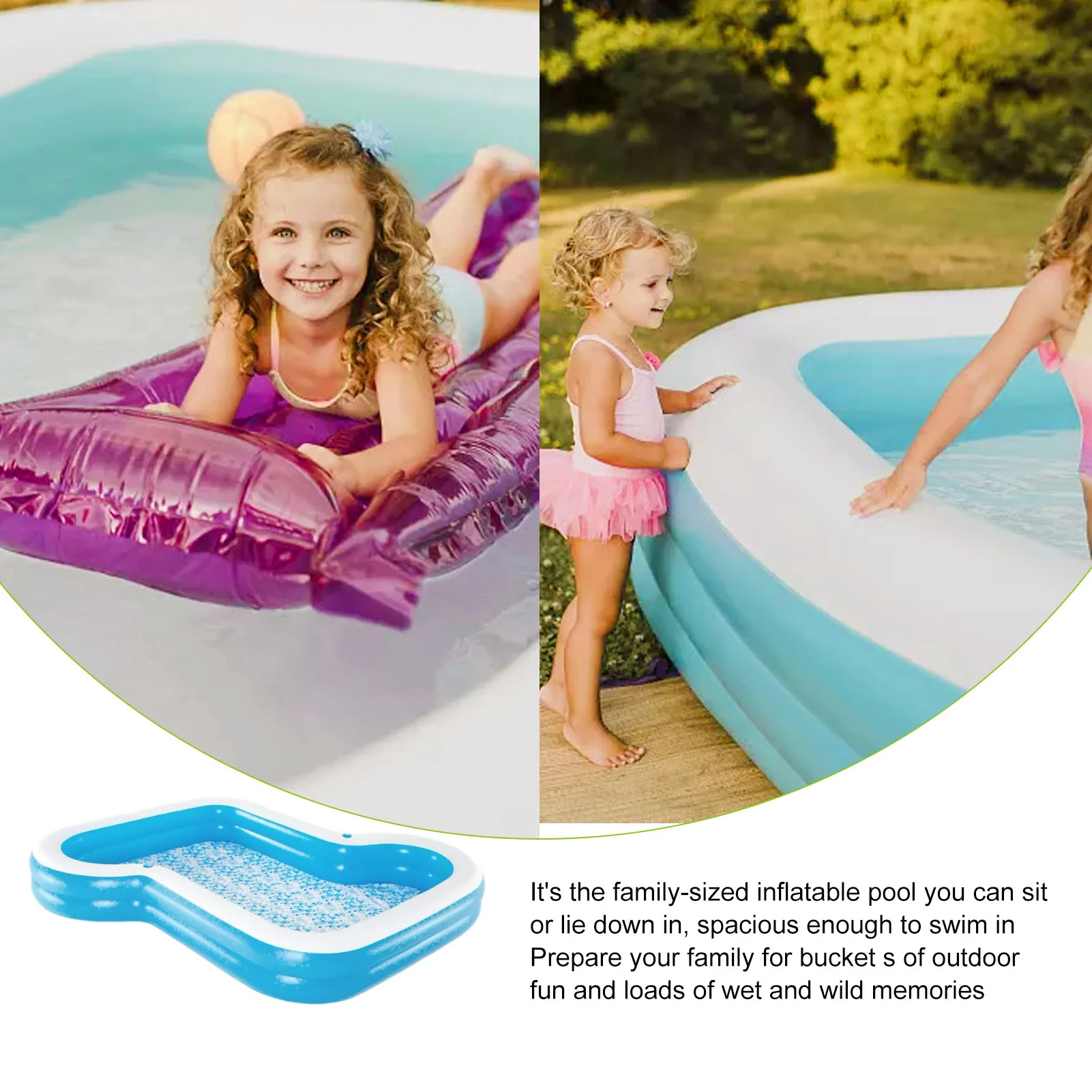 

Inflatable Family Lounge Pool Kiddie Water Fun Pool Wading Toy