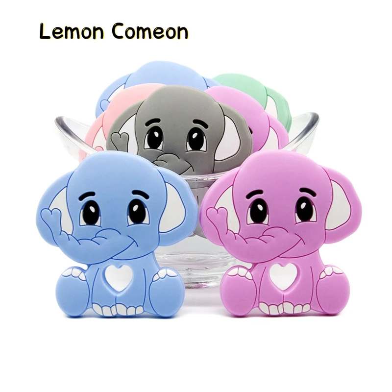 5/10Pcs Silicone Baby Cartoon Elephant Silicone Teether Food Grade Rodent Baby Teething Toys Chewable Animal Shape Nursing Gift