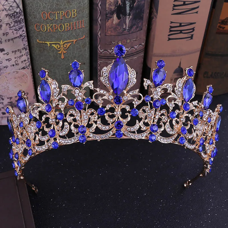 Vintage Bridal Tiara Big Crowns Wedding Headdress For Bride Tiaras Headband Hair Accessories Women Crystal Diadem ML856 | Украшения и