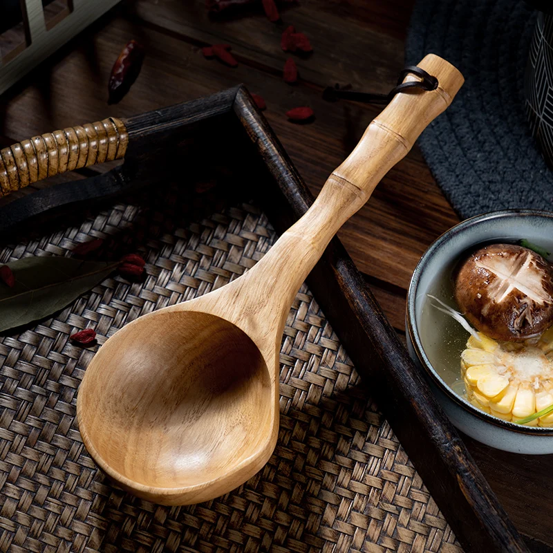 

Wooden Spoon Household Kitchen Soup Wooden Long Handle Large Spoon
