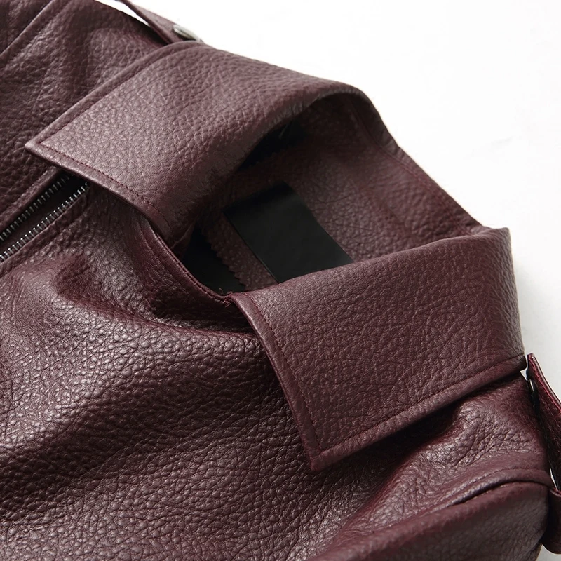 Женская куртка из натуральной овечьей кожи весенне-осенняя с поясом X-138