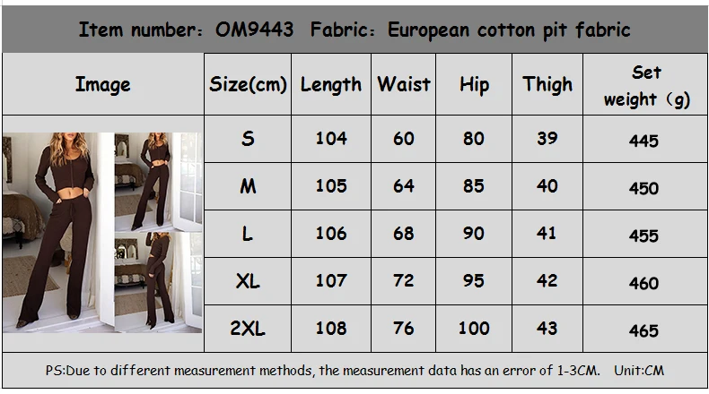 

Two Piece Set Women 2 Pcs Knitted Clothes Sets U Neck Long Sleeve Zipper Crop Top and Elastic Waist Long Pant Suit Autumn 2020