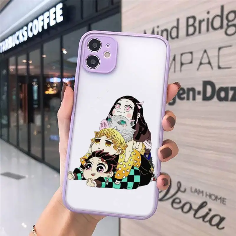 

Kamado Nezuko Kimetsu no Yaiba Demon Slayer Phone Case matte transparent For iphone 7 8 11 12 plus mini x xs xr pro max cover