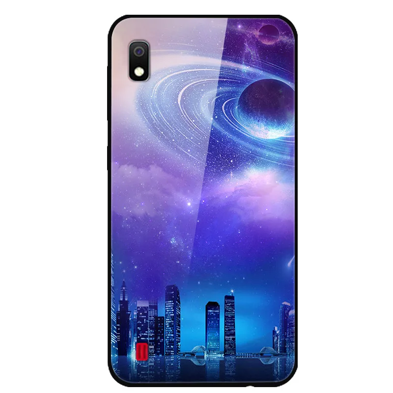 38 Для samsung A10 чехол закаленное стекло твердая задняя крышка для samsung Galaxy A10 A 10 A10S A 10S чехлы для телефонов силикон бампер Coque - Цвет: 38