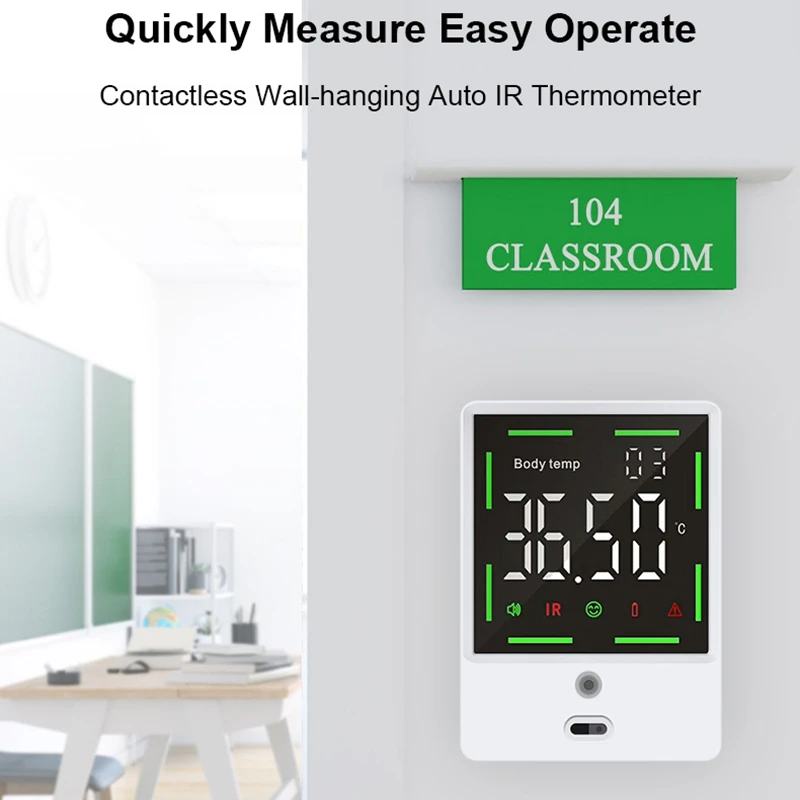 

Wall-Mounted Auto Infrared Forhead Thermometer Office Factory School Restaurant Shop Wall Hanging Thermometers