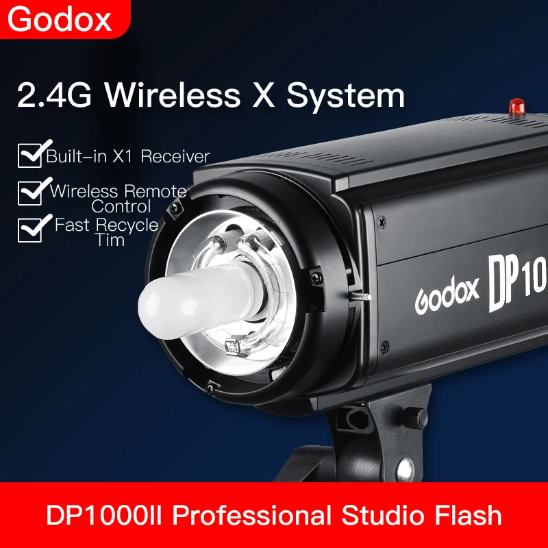 Профессиональный студийный стробоскоп Godox DP1000II 1000Ws GN92 со встроенным 2 4G