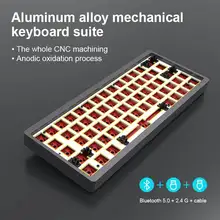 AJAZZ AC064 RGB Hot Swappable Mechanical Keyboard Customized Kit Fully Assmbled BT5.0 2.4G Type-C PCBA Switch CNC Plate Case