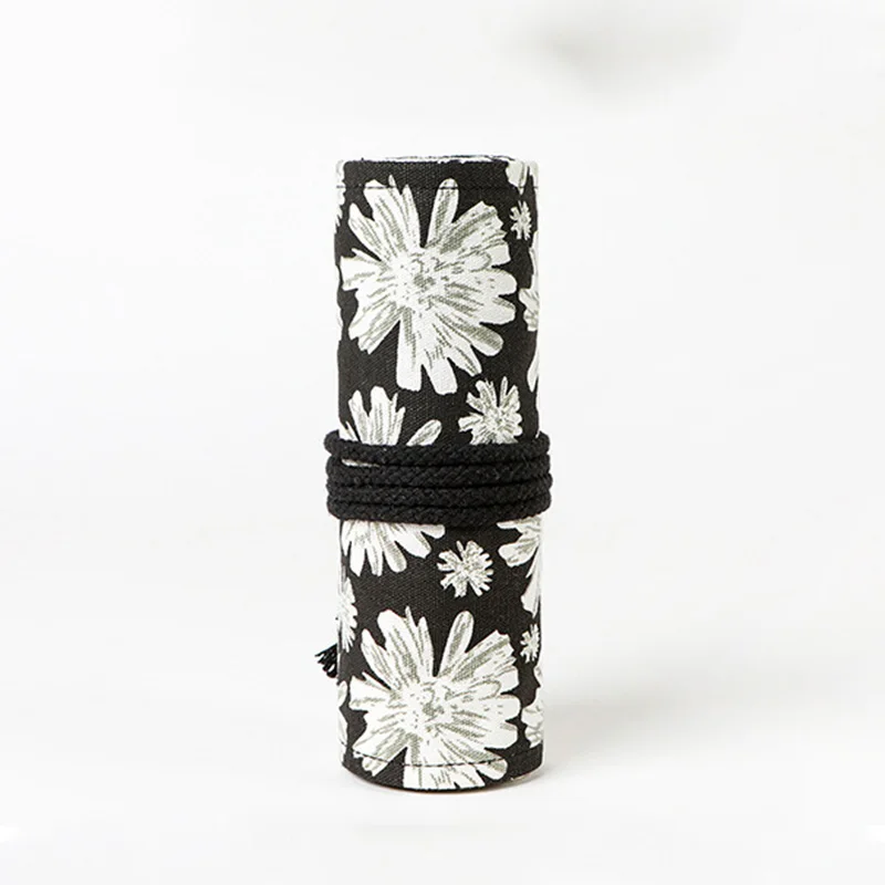 Холстовый школьный Карандаш Чехол 36/48/72 Отверстия рулон для девочек и мальчиков