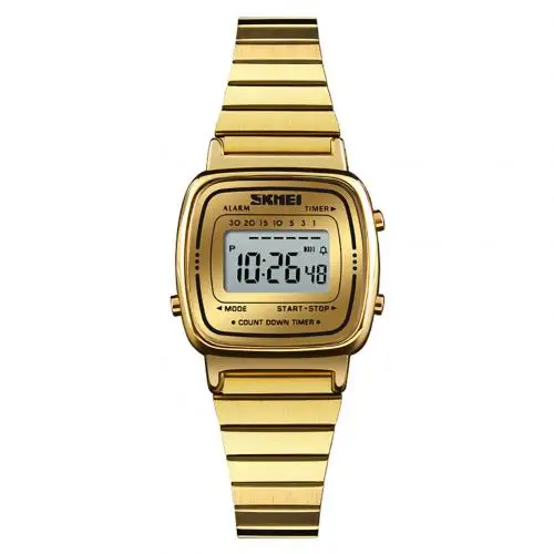 Golden Ms. цифровые светящиеся водонепроницаемые кварцевые часы делового человека Женские часы водонепроницаемые вечерние подарочные часы - Цвет: Golden