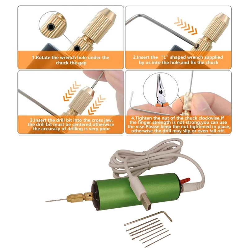 

Электрическая ручная мини-дрель с USB, перфоратор для отверстий, инструмент для изготовления ювелирных изделий из эпоксидной смолы, «сделай ...