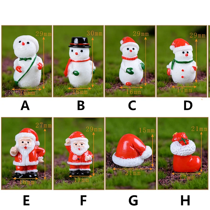 Мини Рождественская елка Санта Клаус Снеговики Террариум аксессуары Подарочная