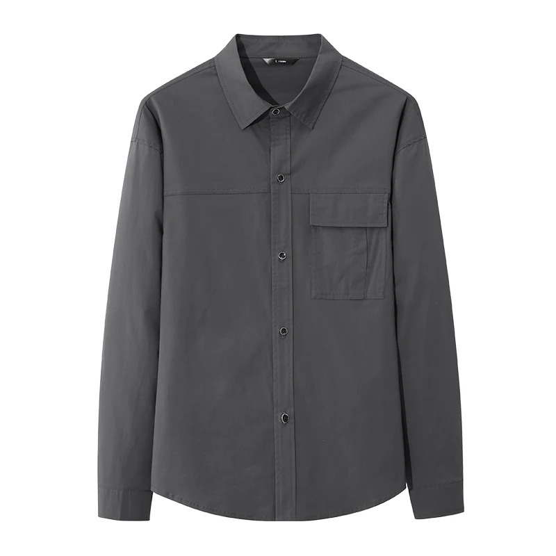 High quality Men's Slim Fit Dress Shirts Masculina Business Male Long Sleeves Army Casual Turn Down Neck Shirt Homme 4XL