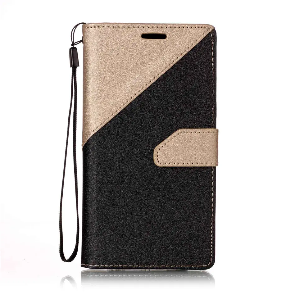 Gold Матовый чехол-кобура из кожи с откидной крышкой Fundas для iPhone X, XS, 7, 8, 6 S, 6 Plus, 5, 5S, SE, контрастный цвет, милый чехол с отделением для карт P09E - Цвет: Gold