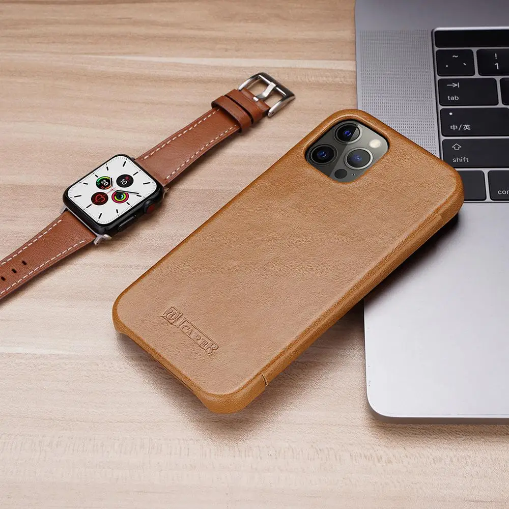 new icarer luxury brand phone case for iphone 12 mini curved edge flip genuine leather retro cover for iphone 12 pro max free global shipping