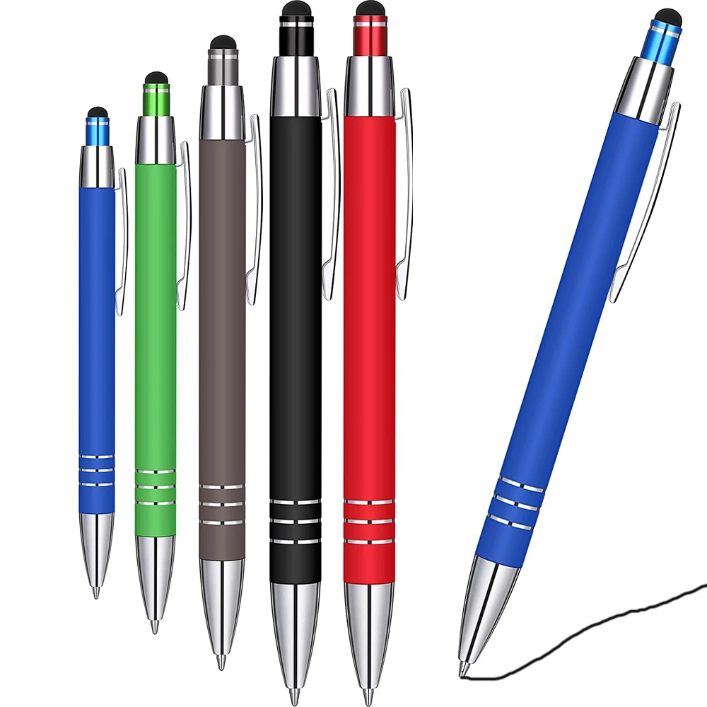 

10Pcs 2 in 1 Ballpoint Universal Touch Screen Stylus Pen For iPhone Huawei Mobile Phone Capacitive Tablet Office Stationery