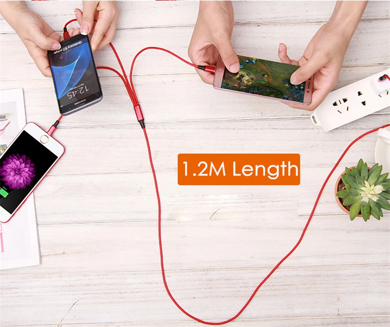 Линия передачи данных 3 в 1 кабель для iphone и Android Type-c мобильный телефон