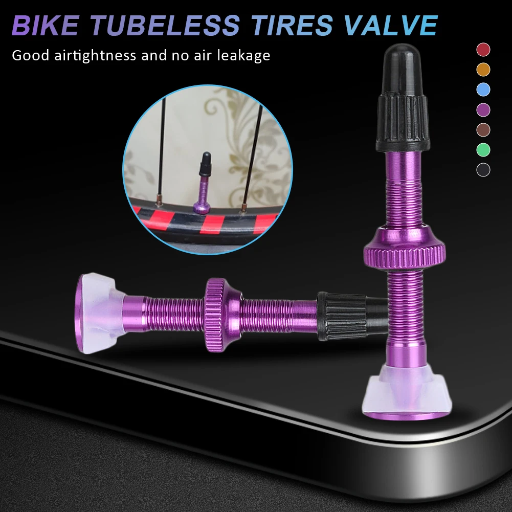 

2pcs Bicycle Valve 40mm MTB Road Bike Tubeless Tires Conversion Anodize Aluminum Alloy Sealant Accessories