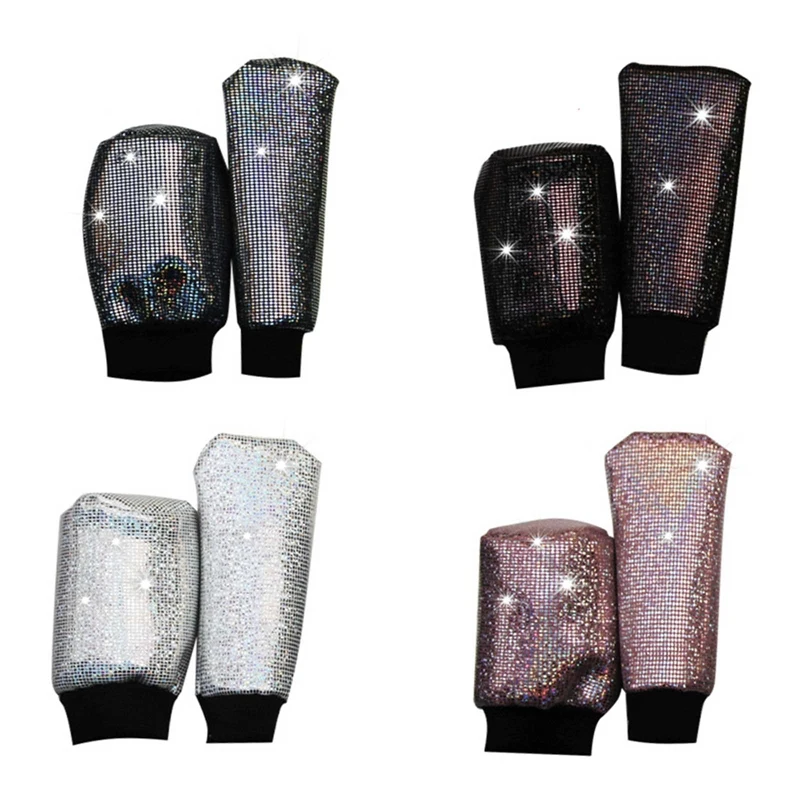 

1 Set Diamond Crystal Auto Gear Shift Collar Cover Glitter Stones Car Shifter Handbrake Decorations Interior Accessories