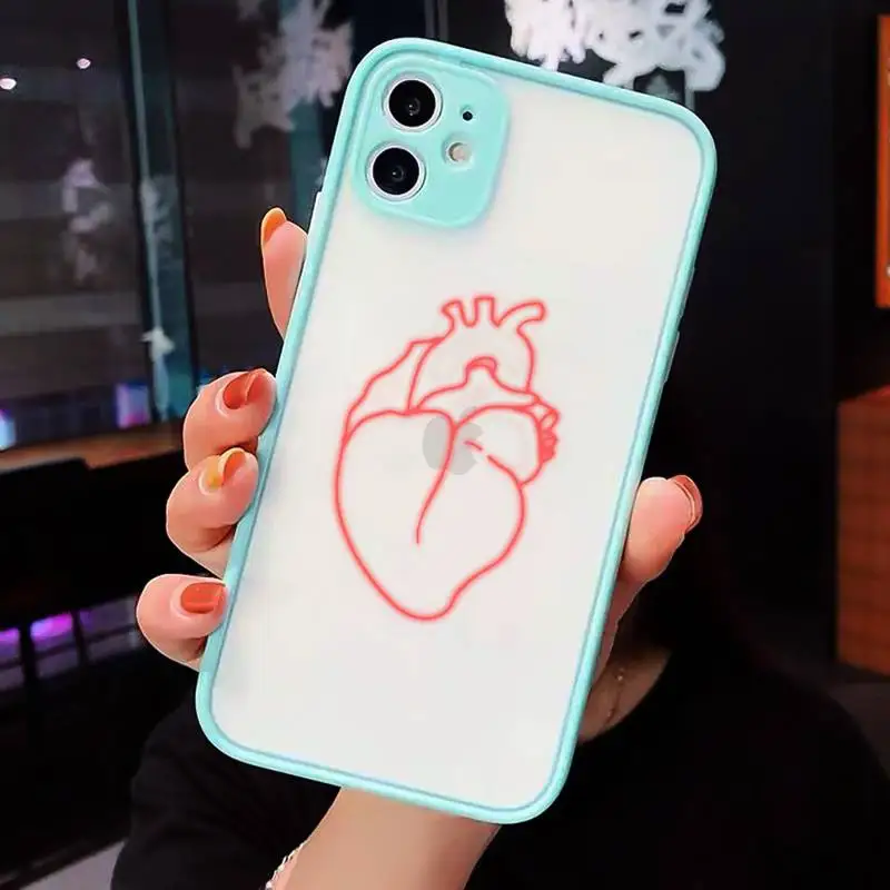 

PNL QLF Phone Cases Matte transparent For blue iPhone 12 Mini 11 Pro XR XS Max 7 8 Plus X Back Cover