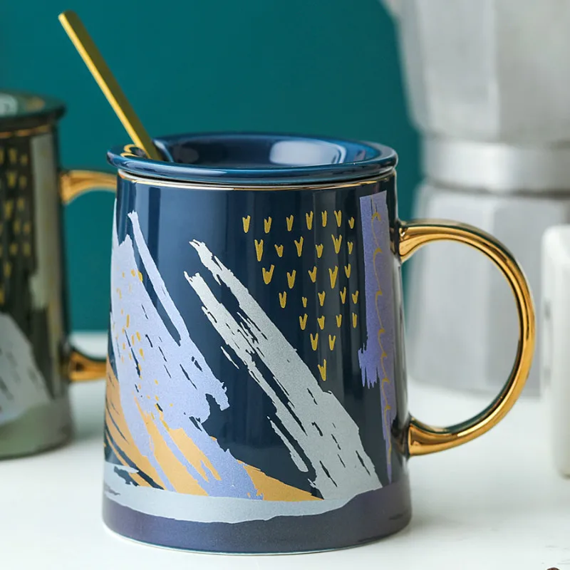 Скандинавские керамические кофейные чашки с крышкой Чайный фильтр коробка