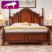 hrz solid wood frame bedroom double bed with drafts multifunctional hotel adult bed