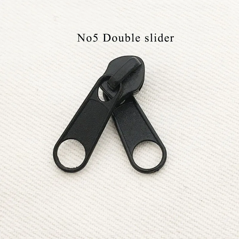 No5black-double 20шт 3#5#8#10# ползунки на молнии для нейлоновой сумки на молнии для багажа, сумки на молнии, сумки с замком, комплекты для ремонта на молнии, аксессуары - Цвет: No5black-double