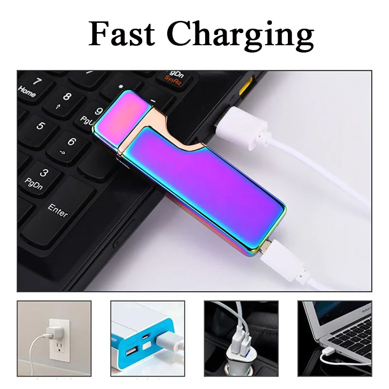 

USB charging windproof flameless lighter laser induction cigarette lighter men's gift cigarette accessories