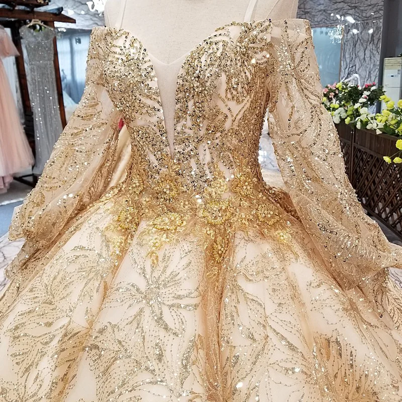 LS31270 платье люкс роскошные золотые кружева pleat торжественное с открытыми плечами