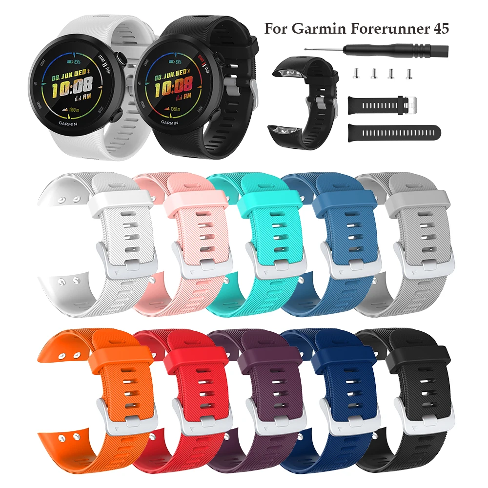 

Silicone Wristband for Garmin Forerunner 45 45S Smart Watch Pure Color Replacement Bracelet Correa Forerunner 45 Band Strap