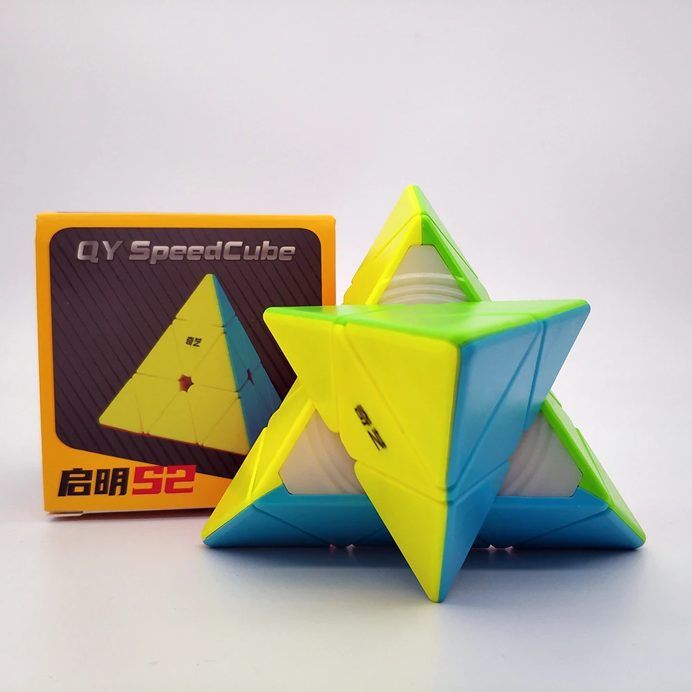 

WintopCubes QiMing S2 Pyramid 3x3 Stickerless Magic Cube Education Toys MoFangGe Pyramid Speed Cube