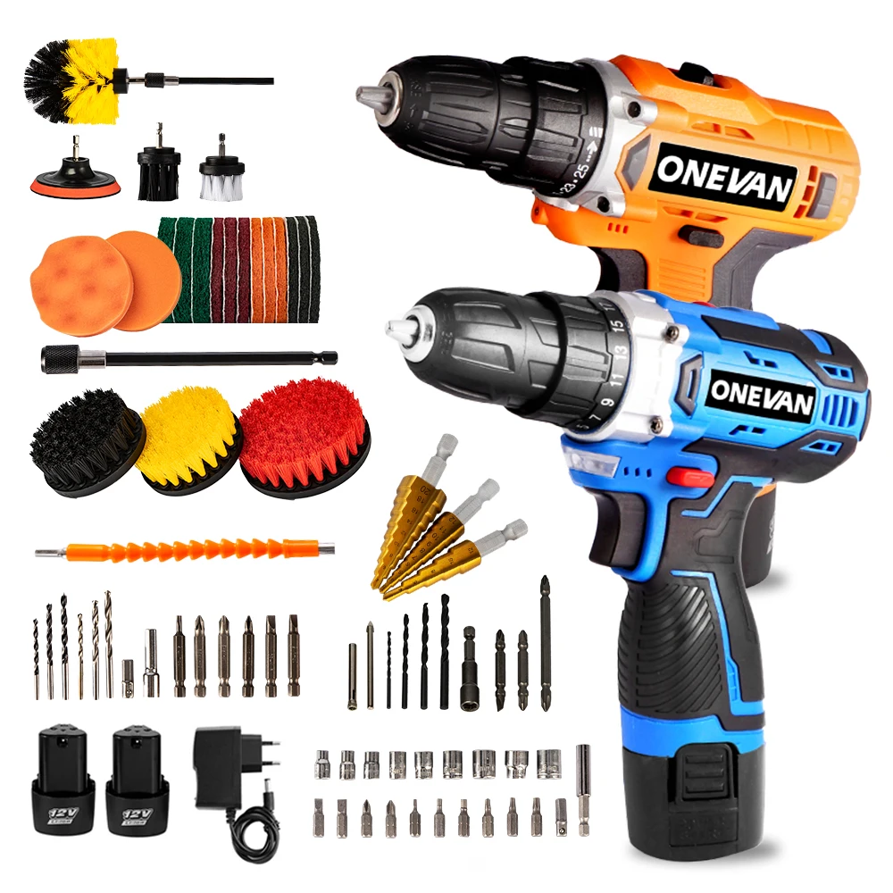 

15-35N.m Electric Drill 12V Cordless Electric Screwdriver Rechargeable Battery Step Drill Cardan Shaft Drill Bit Accessories