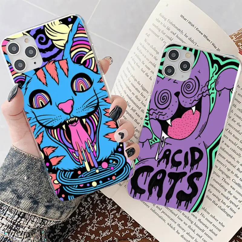 

Colourful Psychedelic Trippy Art Phone Case for iphone 13 8 7 6 6S Plus X 5S SE 2020 XR 11 12 mini pro XS MAX