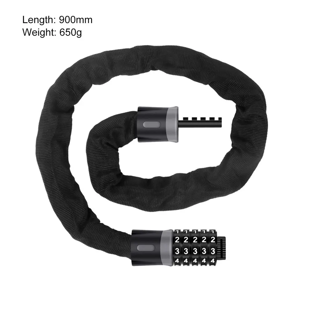 Длинный безопасный цепной замок 90 см для велосипеда Противоугонный стальной