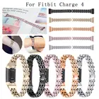 Сменный Браслет из нержавеющей стали с двумя бусинами и металлическими вставками для фитнес-браслета