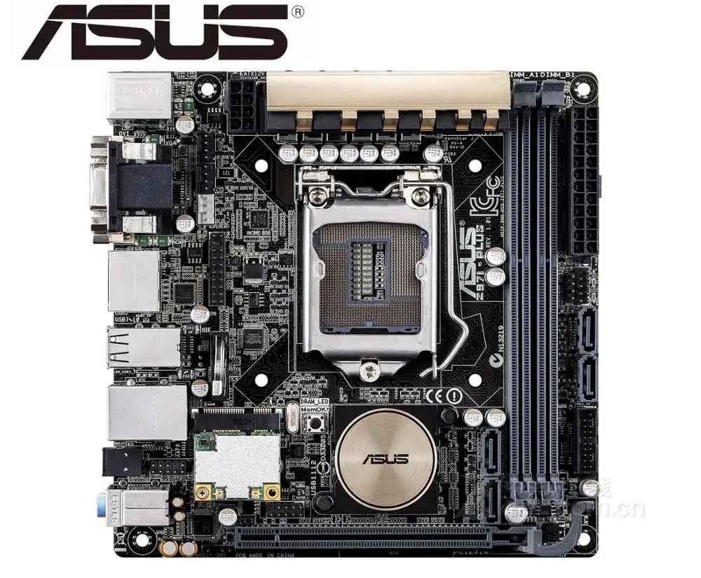 Для рабочего стола материнской платы ноутбука Asus Z97I PLUS разъем LGA 1150 i7 i5 i3 DDR3 SATA3 USB3.0