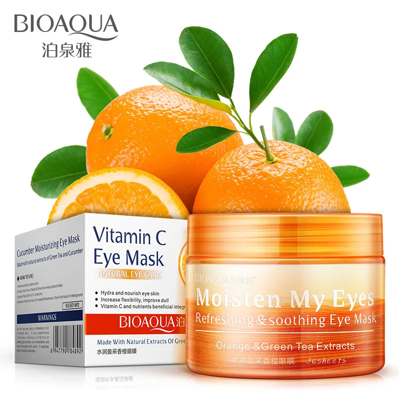 Bioaqua Orange Green Tea Extracts Moisten My Eyes Refreshing Soothing Moisturizing Eyes Masks Gel Anti Age Bag Wrinkle Skin Care