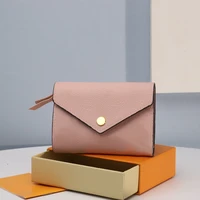 high quality womens wallet classic folding wallet credit card bag brand master design with gift box and dust bag with inilial