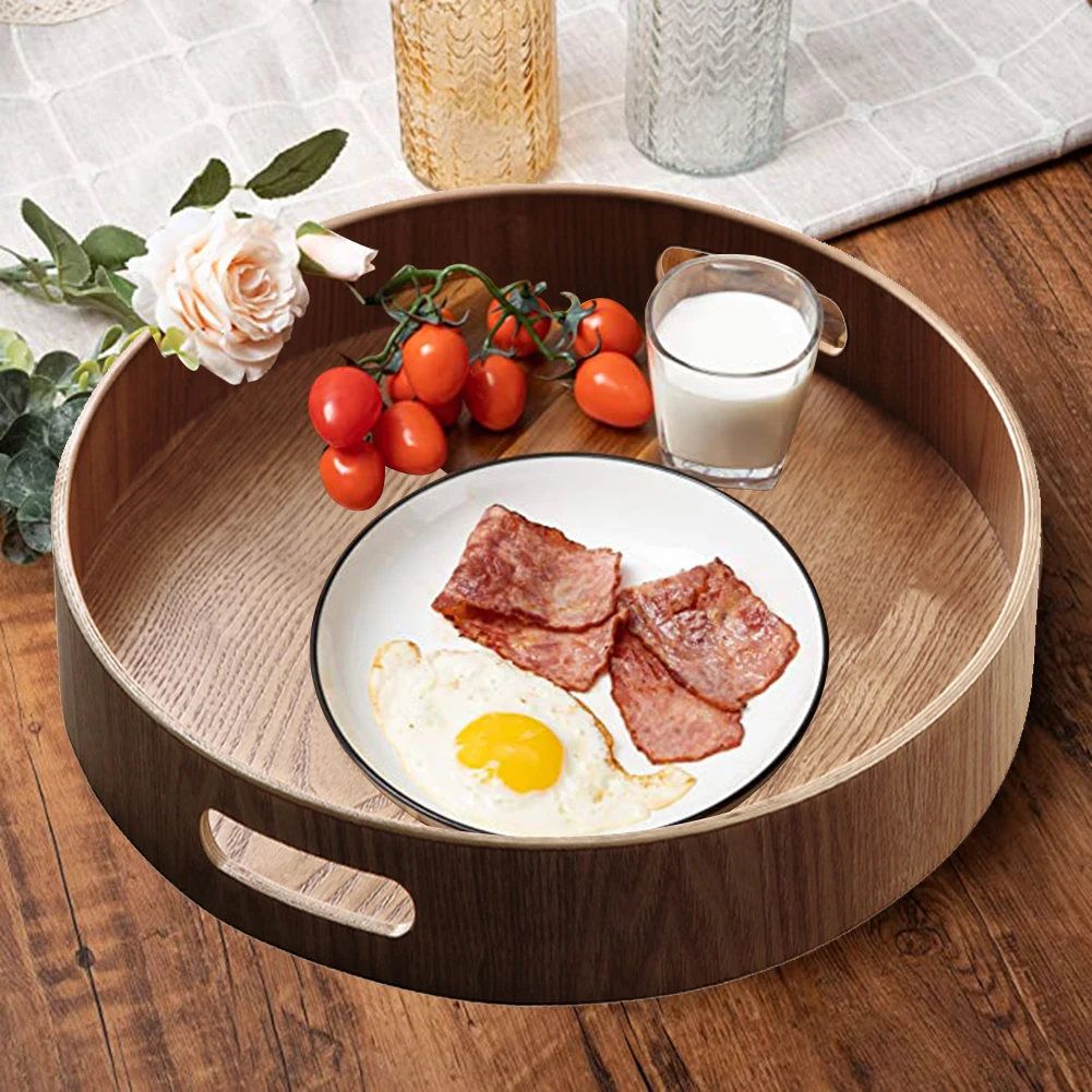 

Simple wooden tray with handle 40x30.5cm rectangular breakfast tray assortment can be eaten in bed kitchen supplies