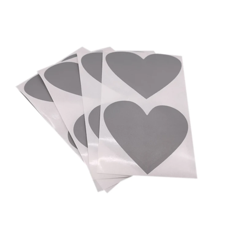 

Скретч-наклейки Shengshijie сердечки золотисто-серые 50 шт